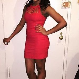 Red Halter Top Bodycon Dress